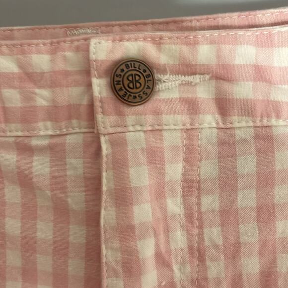 Bill blass jeans pink and white gingham cropped pants - Picture 3 of 6